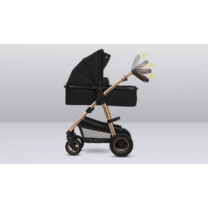 Lionelo - Carucior Amber, 2 in 1, Cadru aluminiu, Cu landou intarit si salteluta moale, Reversibil, Maner ajustabil, Huse pentru picioare, ploaie, Plasa de tantari, Geanta parinti, Pana la 22 kg, EN18 [36]