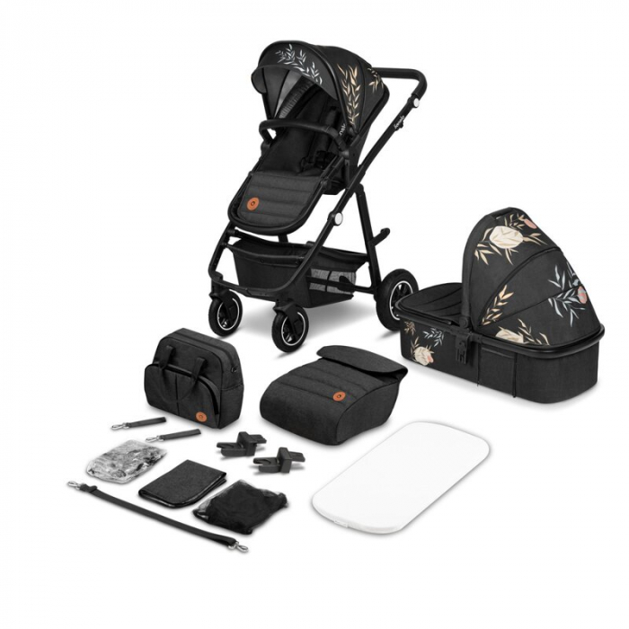 Lionelo - Carucior Amber, 2 in 1, Editie Lovin\', Cadru aluminiu, Cu landou intarit si salteluta moale, Reversibil, Maner ajustabil, Huse pentru picioare, ploaie, Plasa de tantari, Geanta parinti, Pan [3]