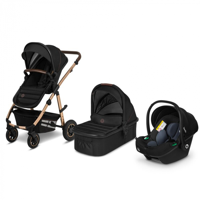 Lionelo - Carucior Amber 3 in 1, Cadru aluminiu, Cu landou intarit si salteluta moale, Scoica auto, Reversibil, Maner ajustabil, Huse pentru picioare, ploaie, Plasa de tantar, Geanta parinti, Pana la  [28]