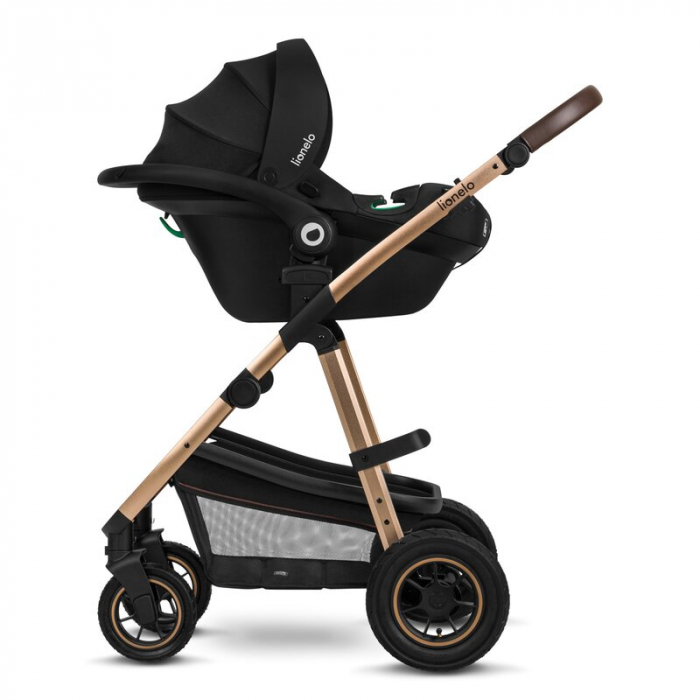 Lionelo - Carucior Amber 3 in 1, Cadru aluminiu, Cu landou intarit si salteluta moale, Scoica auto, Reversibil, Maner ajustabil, Huse pentru picioare, ploaie, Plasa de tantar, Geanta parinti, Pana la  [15]