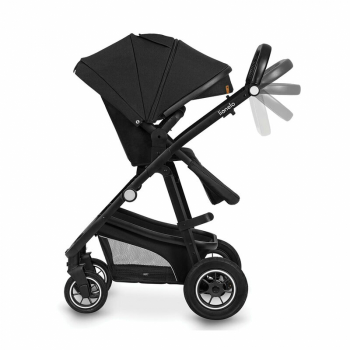 Lionelo - Carucior Bianka, 3 in 1, Cadru aluminiu, Cu landou intarit si salteluta moale, Maner ajustabil, Include saculet de picioare, Husa de ploaie si tantari, Geanta pentru parinti, Sustine 22 kg, [14]