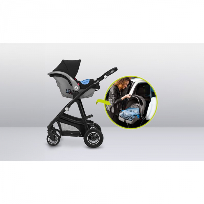 Lionelo - Carucior Bianka, 3 in 1, Cadru aluminiu, Cu landou intarit si salteluta moale, Maner ajustabil, Include saculet de picioare, Husa de ploaie si tantari, Geanta pentru parinti, Sustine 22 kg, [30]