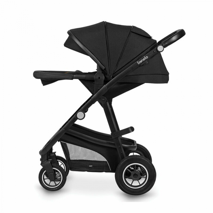 Lionelo - Carucior Bianka, 3 in 1, Cadru aluminiu, Cu landou intarit si salteluta moale, Maner ajustabil, Include saculet de picioare, Husa de ploaie si tantari, Geanta pentru parinti, Sustine 22 kg, [11]