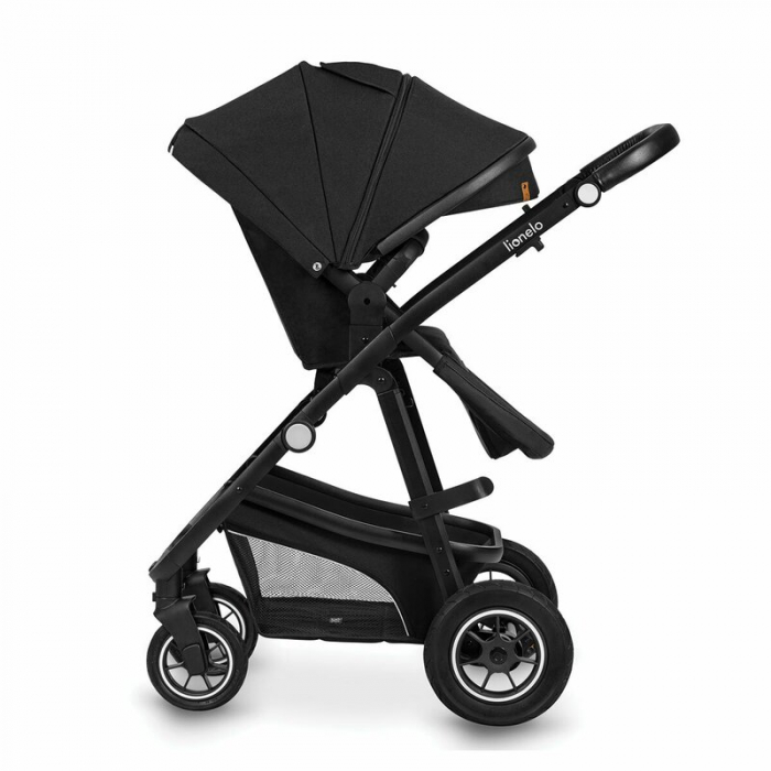 Lionelo - Carucior Bianka, 3 in 1, Cadru aluminiu, Cu landou intarit si salteluta moale, Maner ajustabil, Include saculet de picioare, Husa de ploaie si tantari, Geanta pentru parinti, Sustine 22 kg, [13]
