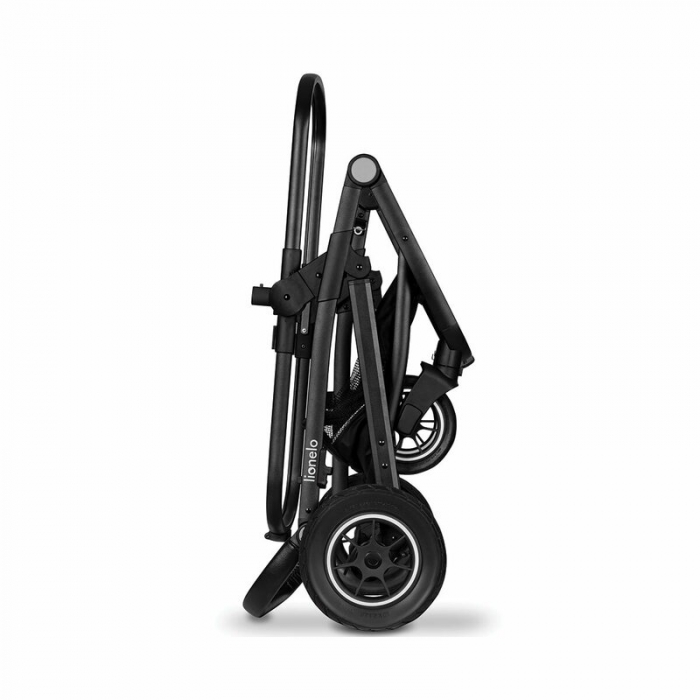 Lionelo - Carucior Bianka, 3 in 1, Cadru aluminiu, Cu landou intarit si salteluta moale, Maner ajustabil, Include saculet de picioare, Husa de ploaie si tantari, Geanta pentru parinti, Sustine 22 kg, [25]