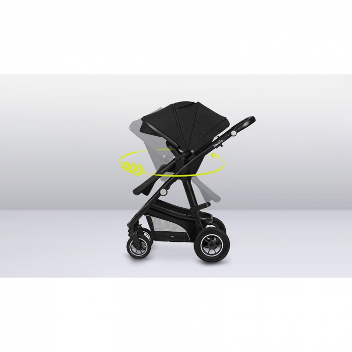 Lionelo - Carucior Bianka, 3 in 1, Cadru aluminiu, Cu landou intarit si salteluta moale, Maner ajustabil, Include saculet de picioare, Husa de ploaie si tantari, Geanta pentru parinti, Sustine 22 kg, [36]