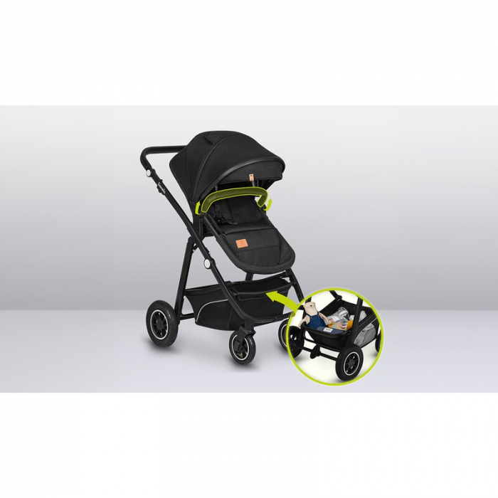 Lionelo - Carucior Bianka, 3 in 1, Cadru aluminiu, Cu landou intarit si salteluta moale, Maner ajustabil, Include saculet de picioare, Husa de ploaie si tantari, Geanta pentru parinti, Sustine 22 kg, [34]