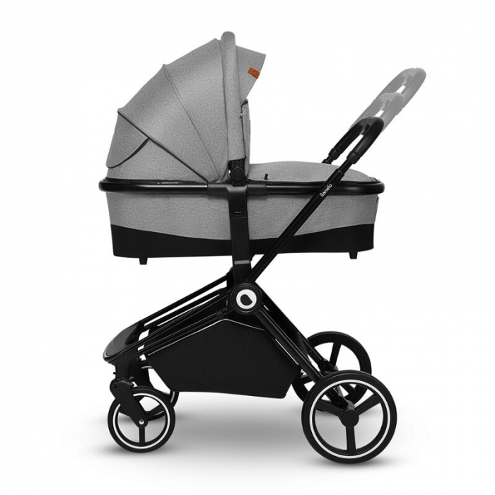 Lionelo - Carucior Mika, 3 in 1, Cadru din aluminiu, Cu landou intarit si salteluta moale, Scoica auto, Reversibil, Maner ajustabil, Plasa de tantari, Husa de ploaie, de picioare, Pana la 22 kg, EN188 [12]