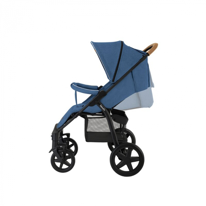 Lionelo - Carucior sport Annet Plus, De la nastere, Cu accesorii si capotina XXL reglabila, 0 - 22 Kg, Conform cu standardele europene de securitate EN1888-1 si EN1888-2, Albastru Denim [10]