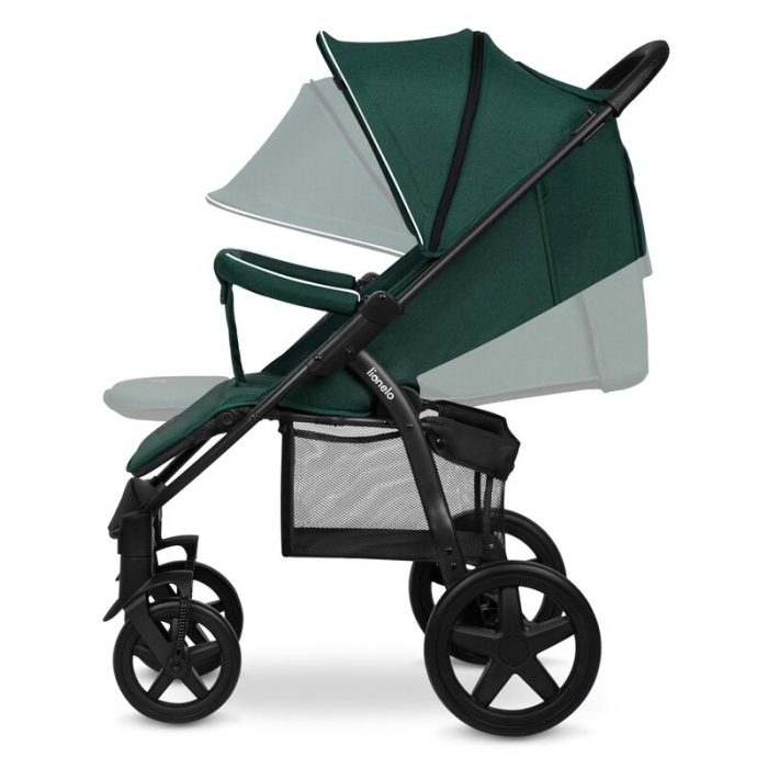 Lionelo - Carucior sport Annet Plus, De la nastere, Cu accesorii si capotina XXL reglabila, 0 - 22 Kg, Conform cu standardele europene de securitate EN1888-1 si EN1888-2, Verde [8]