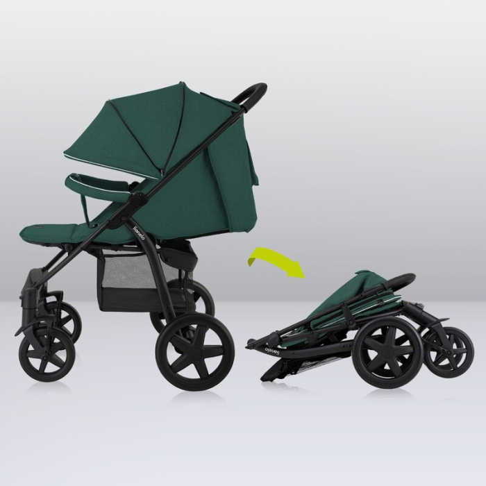 Lionelo - Carucior sport Annet Plus, De la nastere, Cu accesorii si capotina XXL reglabila, 0 - 22 Kg, Conform cu standardele europene de securitate EN1888-1 si EN1888-2, Verde [21]