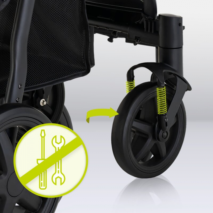 Lionelo - Carucior sport Annet Plus, De la nastere, Cu accesorii si capotina XXL reglabila, 0 - 22 Kg, Conform cu standardele europene de securitate EN1888-1 si EN1888-2, Verde [18]