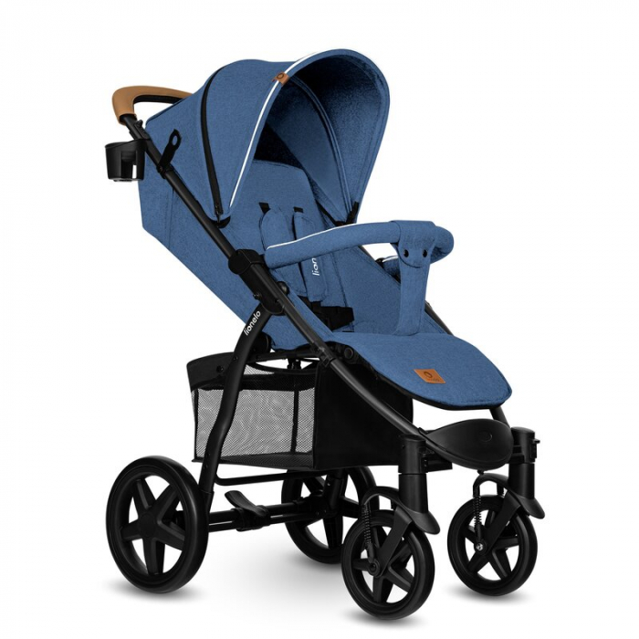 Lionelo - Carucior sport Annet Plus, De la nastere, Cu accesorii si capotina XXL reglabila, 0 - 22 Kg, Conform cu standardele europene de securitate EN1888-1 si EN1888-2, Albastru Denim [5]