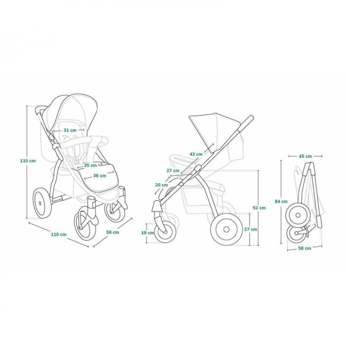 Lionelo - Carucior sport Annet Plus Dreamin\', Editie limitata, De la nastere, Cu accesorii, 0 - 22 Kg, Conform cu standardele europene de securitate EN1888-1 si EN1888-2, Negru [30]