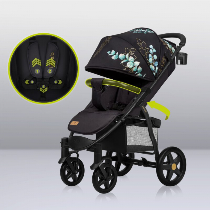 Lionelo - Carucior sport Annet Plus, Editie limitata, De la nastere, Cu accesorii si capotina XXL reglabila, 0 - 22 Kg, Conform cu standardele europene de securitate EN1888-1 si EN1888-2, Negru [26]