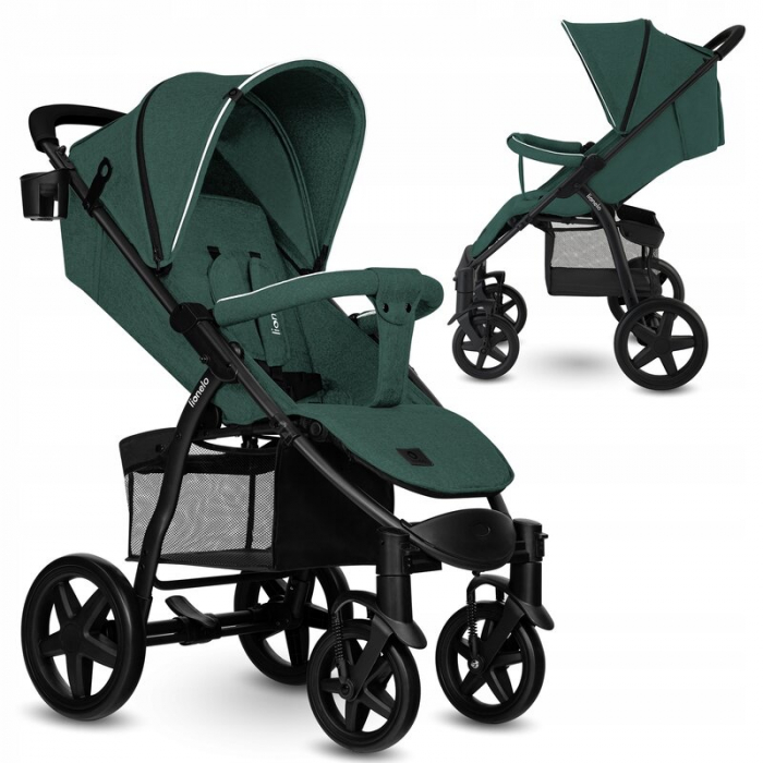 Lionelo - Carucior sport Annet Tour, De la nastere, Cu capotina impermeabila, Cu filtru UPF 50+, Cu maner reglabil, Plasa de tantari, Suport biberon, Saculet pentru picioare, Pana la 22 kg, Cu certifi [2]