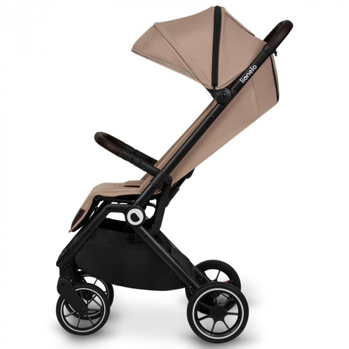 Lionelo - Carucior sport Cloe, De la nastere, Cu accesorii, Cadru din aluminiu, 0-22 kg, Usor, Pliabil cu o singura mana, Ideal pentru toate tipurile de suprafete, Bej [7]