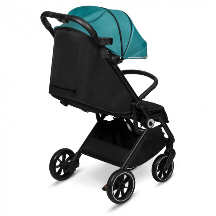 Lionelo - Carucior sport Cloe, De la nastere, Cu accesorii, Cadru din aluminiu, 0-22 kg, Usor, Pliabil cu o singura mana, Ideal pentru toate tipurile de suprafete, Verde smarald [13]
