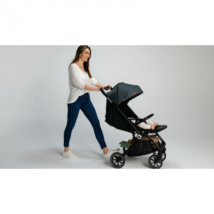 Lionelo - Carucior sport Cloe, De la nastere, Cu accesorii, Cadru din aluminiu, 0-22 kg, Usor, Pliabil cu o singura mana, Ideal pentru toate tipurile de suprafete, Verde smarald [34]