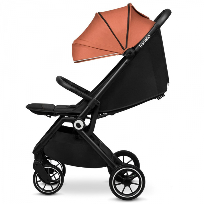 Lionelo - Carucior sport Cloe, De la nastere, Cu accesorii, Cadru din aluminiu, 0-22 kg, Usor, Pliabil cu o singura mana, Ideal pentru toate tipurile de suprafete, Maro [11]