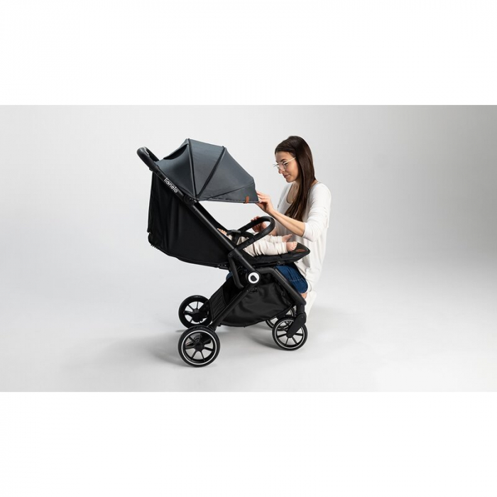 Lionelo - Carucior sport Cloe, De la nastere, Cu accesorii, Cadru din aluminiu, 0-22 kg, Usor, Pliabil cu o singura mana, Ideal pentru toate tipurile de suprafete, Bej [36]