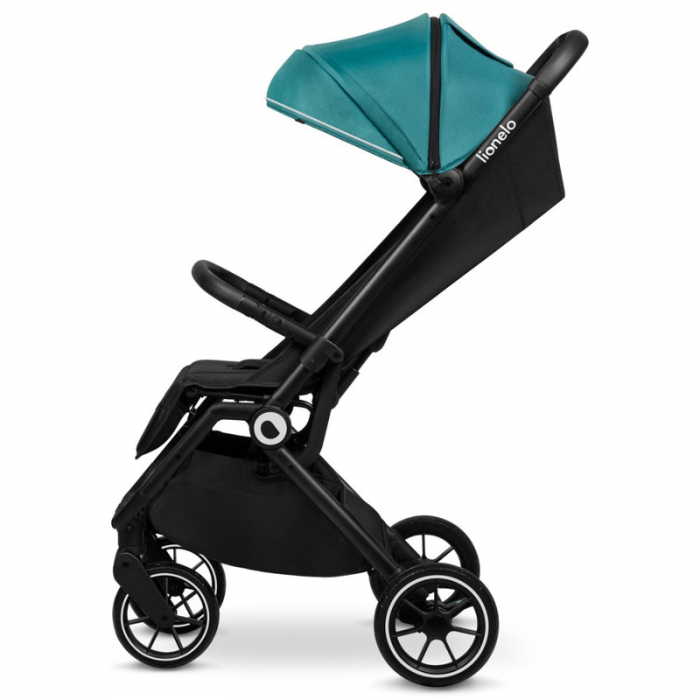 Lionelo - Carucior sport Cloe, De la nastere, Cu accesorii, Cadru din aluminiu, 0-22 kg, Usor, Pliabil cu o singura mana, Ideal pentru toate tipurile de suprafete, Verde smarald [12]