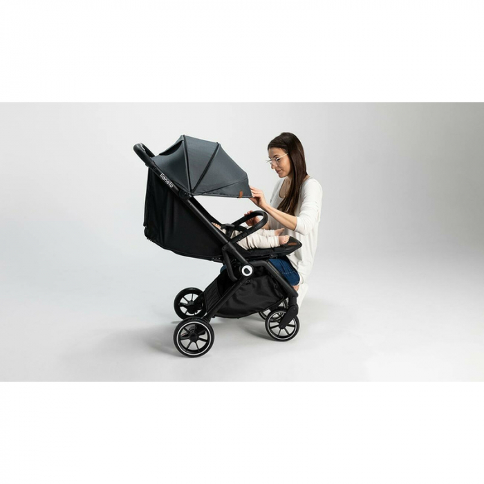 Lionelo - Carucior sport Cloe, De la nastere, Cu accesorii, Cadru din aluminiu, 0-22 kg, Usor, Pliabil cu o singura mana, Ideal pentru toate tipurile de suprafete, Verde smarald [22]