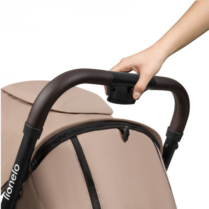 Lionelo - Carucior sport Cloe, De la nastere, Cu accesorii, Cadru din aluminiu, 0-22 kg, Usor, Pliabil cu o singura mana, Ideal pentru toate tipurile de suprafete, Bej [21]