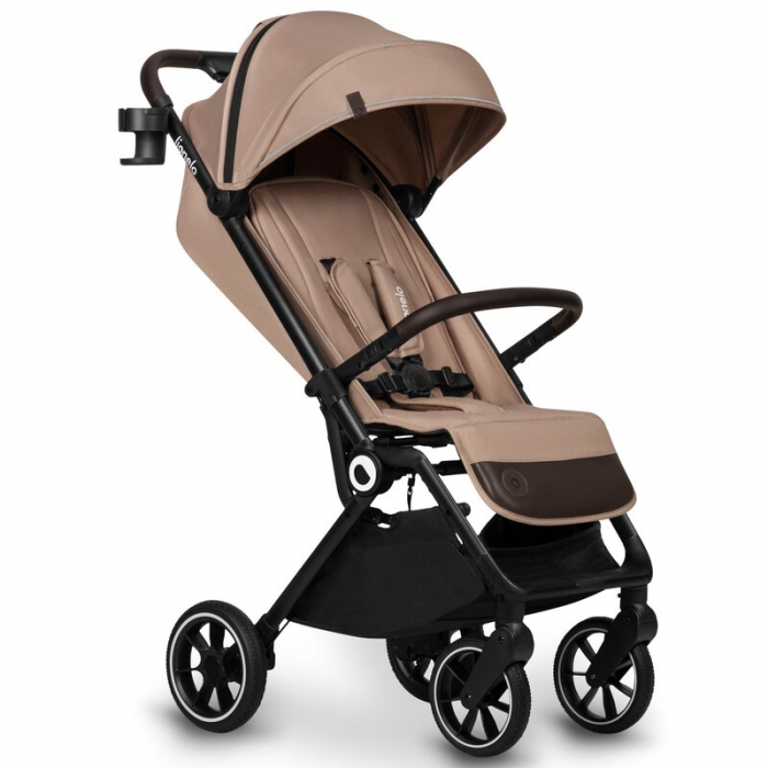 Lionelo - Carucior sport Cloe, De la nastere, Cu accesorii, Cadru din aluminiu, 0-22 kg, Usor, Pliabil cu o singura mana, Ideal pentru toate tipurile de suprafete, Bej [2]