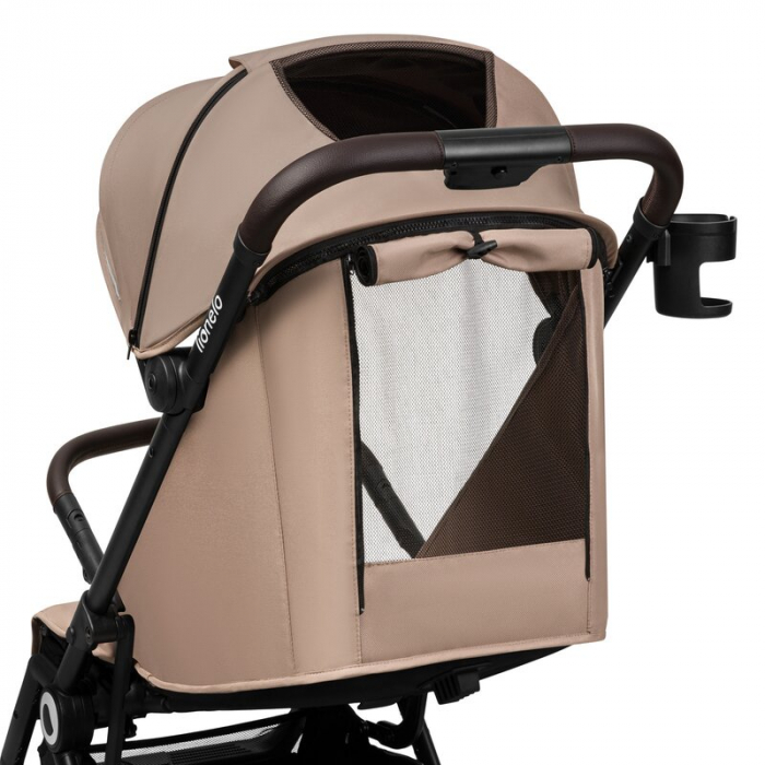 Lionelo - Carucior sport Cloe, De la nastere, Cu accesorii, Cadru din aluminiu, 0-22 kg, Usor, Pliabil cu o singura mana, Ideal pentru toate tipurile de suprafete, Bej [14]