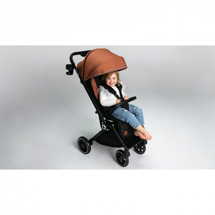 Lionelo - Carucior sport Cloe, De la nastere, Cu accesorii, Cadru din aluminiu, 0-22 kg, Usor, Pliabil cu o singura mana, Ideal pentru toate tipurile de suprafete, Bej [48]