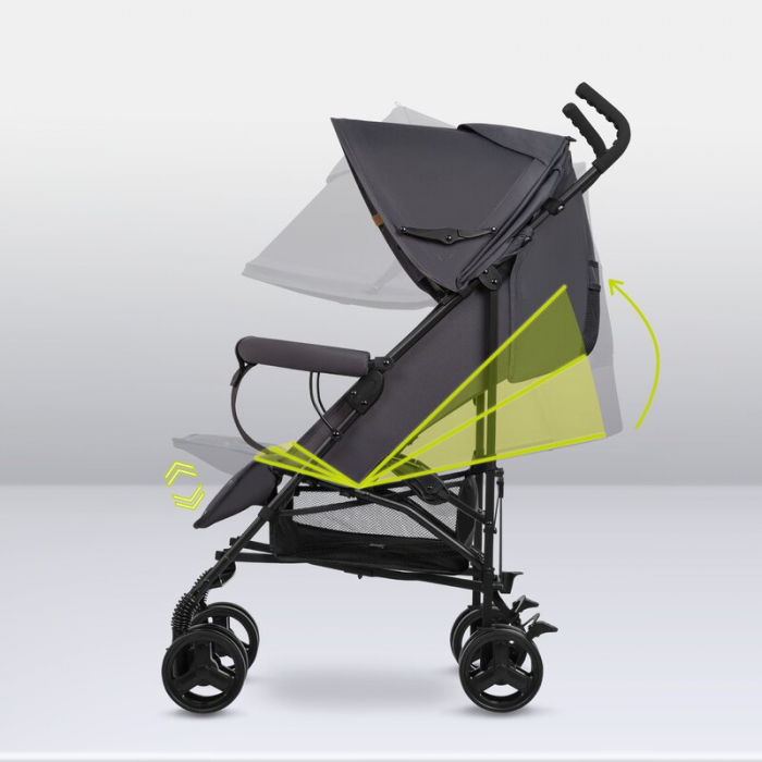 Lionelo - Carucior sport Elia, Cu husa de picioare, Cu plasa de tantari, Conform cu standardul european de securitate EN1888-1, Gri inchis [18]