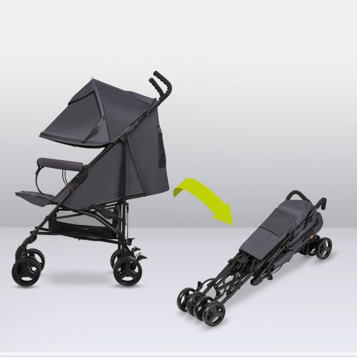 Lionelo - Carucior sport Elia, Cu husa de picioare, Cu plasa de tantari, Conform cu standardul european de securitate EN1888-1, Gri inchis [17]