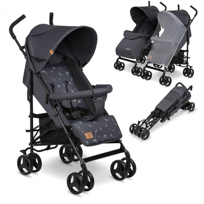 Lionelo - Carucior sport Elia, Cu husa de picioare, Cu plasa de tantari, Conform cu standardul european de securitate EN1888-1, Gri inchis [23]