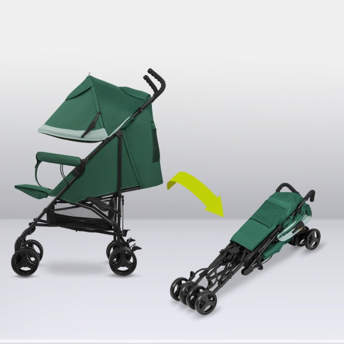 Lionelo - Carucior sport Elia, Cu husa de picioare, Cu plasa de tantari, Conform cu standardul european de securitate EN1888-1, Verde inchis [16]