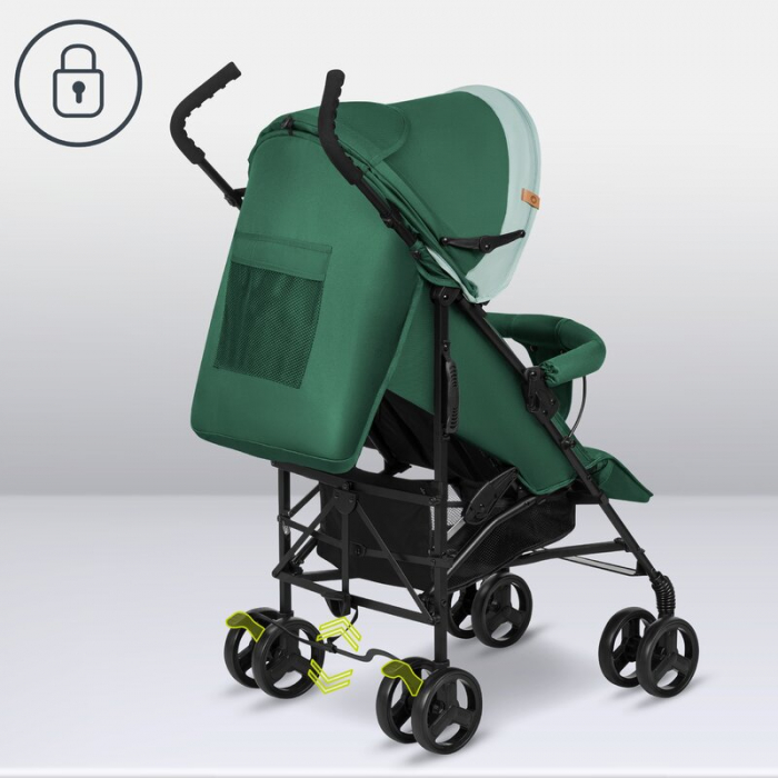 Lionelo - Carucior sport Elia, Cu husa de picioare, Cu plasa de tantari, Conform cu standardul european de securitate EN1888-1, Verde inchis [19]