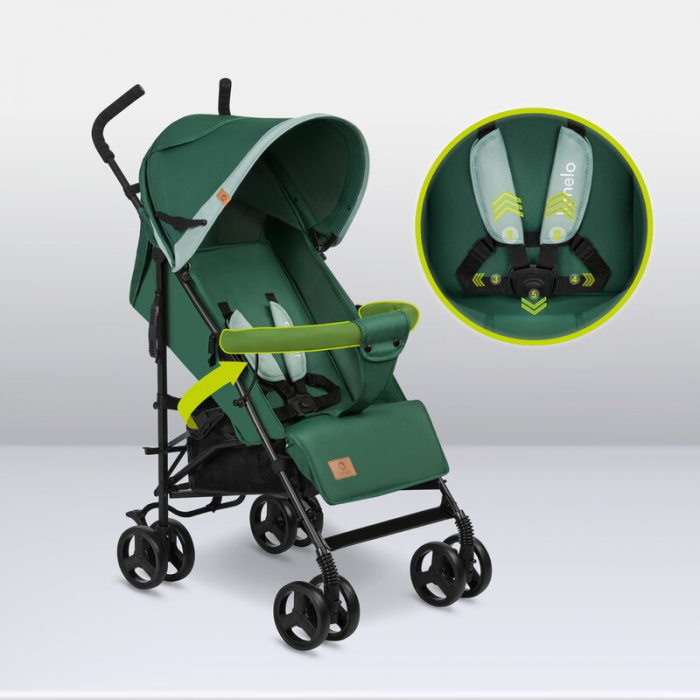 Lionelo - Carucior sport Elia, Cu husa de picioare, Cu plasa de tantari, Conform cu standardul european de securitate EN1888-1, Verde inchis [20]