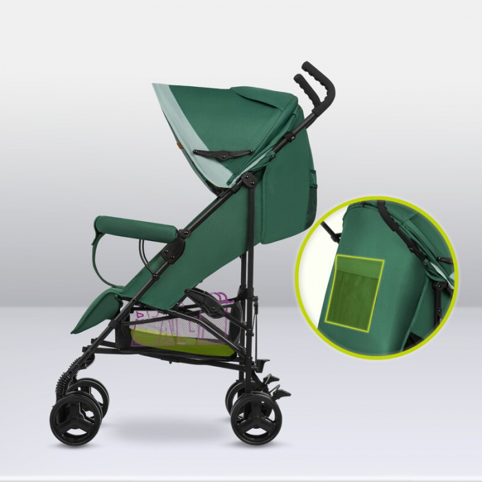 Lionelo - Carucior sport Elia, Cu husa de picioare, Cu plasa de tantari, Conform cu standardul european de securitate EN1888-1, Verde inchis [18]