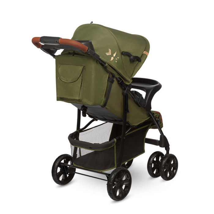 Lionelo - Carucior sport Emma Plus, Cu tavita, 2 Suporturi pentru pahar, Geanta accesorii, Conform cu standardul european de securitate EN1888-1, Forest Green [8]