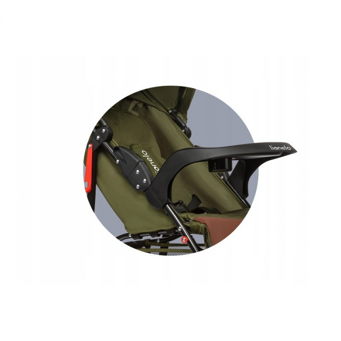 Lionelo - Carucior sport Emma Plus, Cu tavita, 2 Suporturi pentru pahar, Geanta accesorii, Conform cu standardul european de securitate EN1888-1, Forest Green [23]