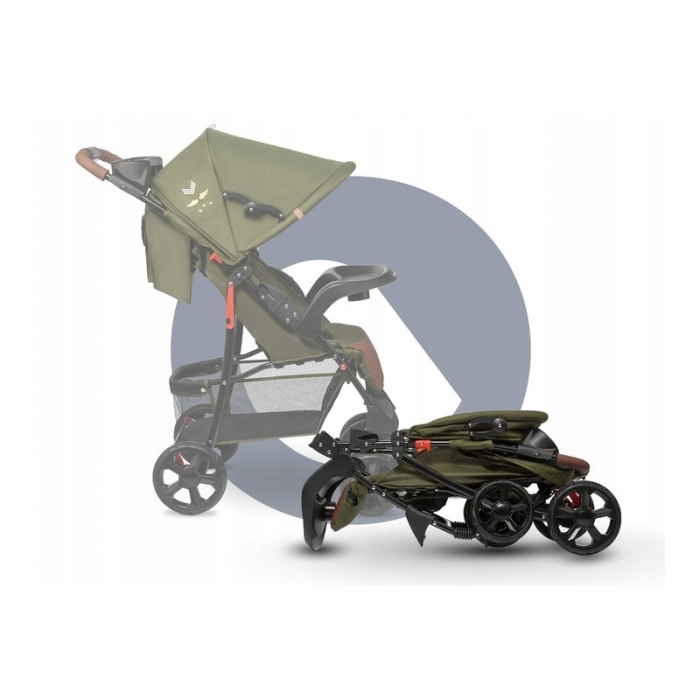 Lionelo - Carucior sport Emma Plus, Cu tavita, 2 Suporturi pentru pahar, Geanta accesorii, Conform cu standardul european de securitate EN1888-1, Forest Green [21]