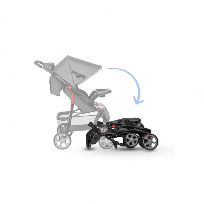 Lionelo - Carucior sport Emma Plus, Cu tavita, 2 Suporturi pentru pahar, Geanta accesorii, Conform cu standardul european de securitate EN1888-1, Pink Scandi [22]