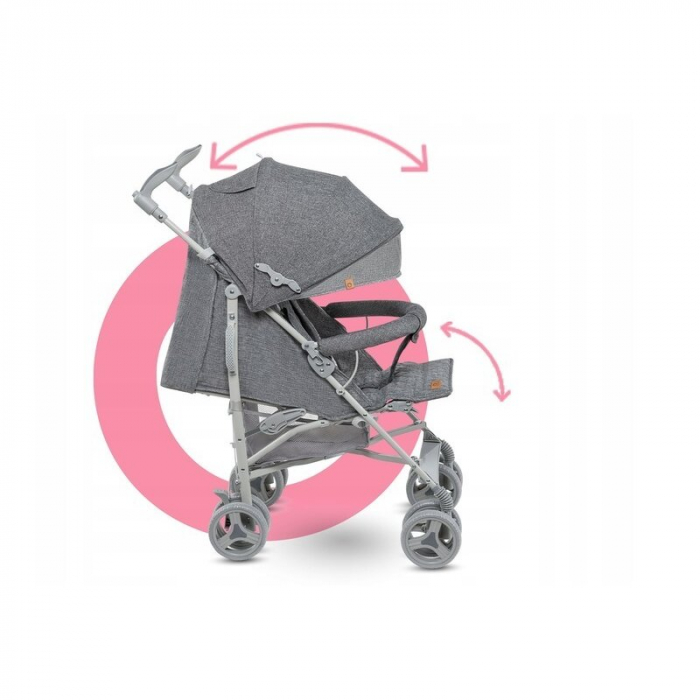 Lionelo - Carucior sport Irma, Cu husa de picioare, Cu plasa de tantari, Conform cu standardul european de securitate EN1888-1, Gri [3]