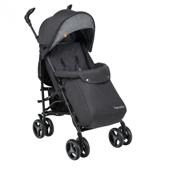 Lionelo - Carucior sport Irma, Cu husa de picioare, Cu plasa de tantari, Conform cu standardul european de securitate EN1888-1, Negru [6]