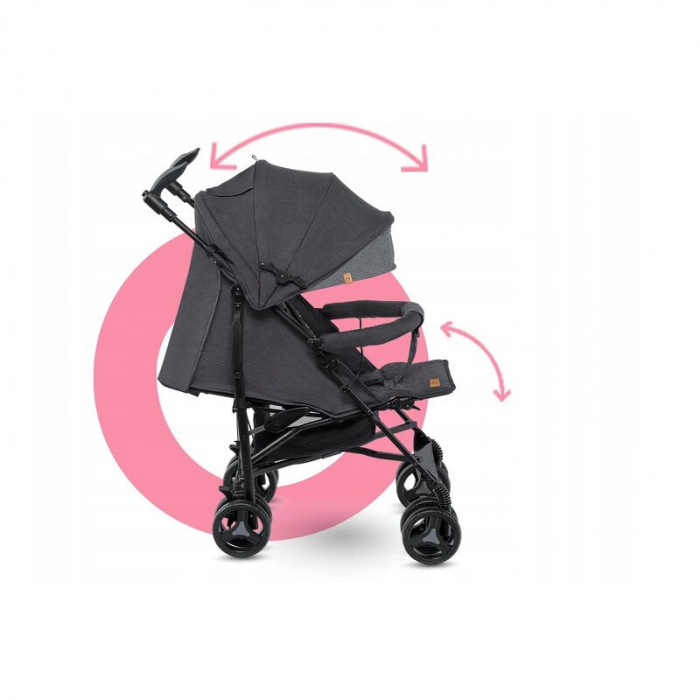 Lionelo - Carucior sport Irma, Cu husa de picioare, Cu plasa de tantari, Conform cu standardul european de securitate EN1888-1, Negru [3]