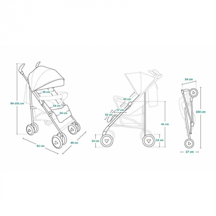 Lionelo - Carucior sport Irma Dreamin\', Editie limitata, Cu husa de picioare, Cu plasa de tantari, Conform cu standardul european de securitate EN1888-1, Negru [17]