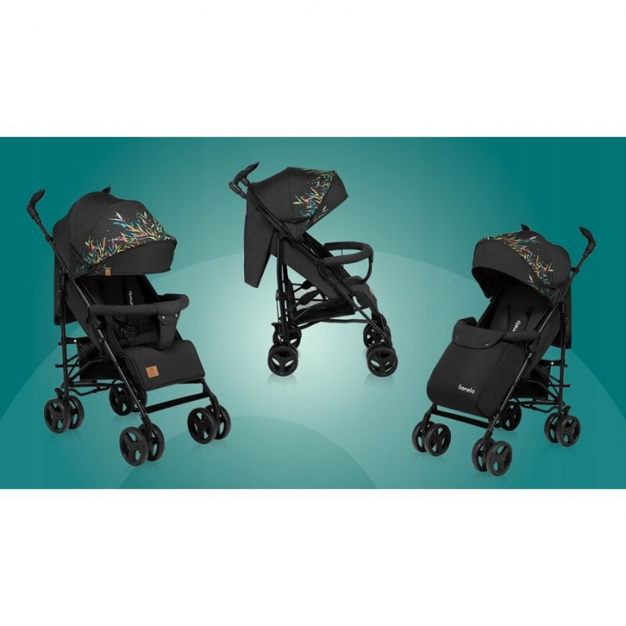 Lionelo - Carucior sport Irma Dreamin\', Editie limitata, Cu husa de picioare, Cu plasa de tantari, Conform cu standardul european de securitate EN1888-1, Negru [10]