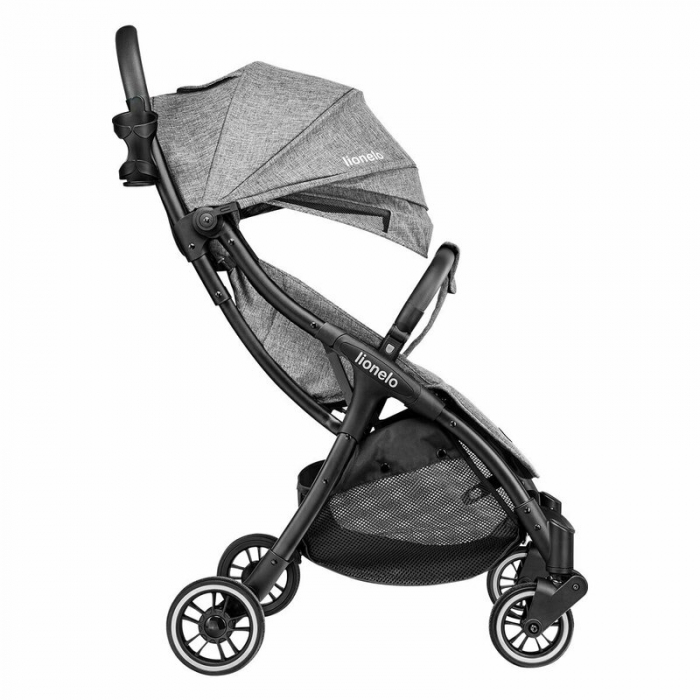 Lionelo - Carucior sport Julie One, De la nastere, Cu accesorii, Cadru din aluminiu, 0-22 kg, Conform cu standardele europene de securitate EN1888-1 si EN1888-2, Gri [11]
