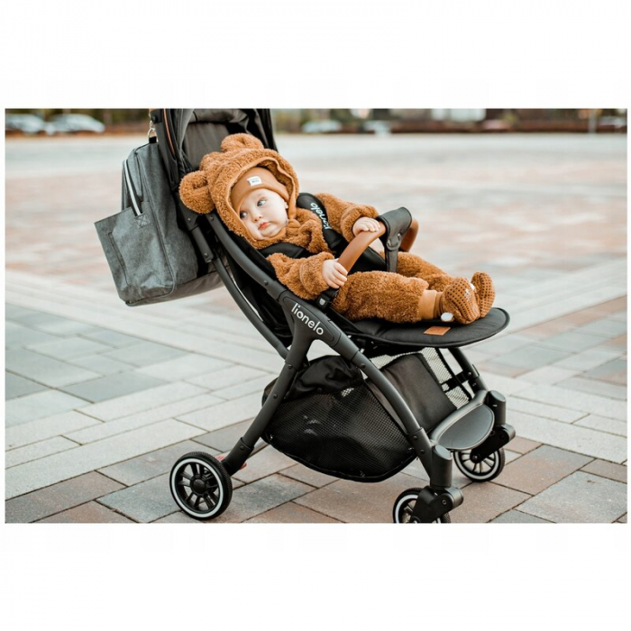 Lionelo - Carucior sport Julie One, De la nastere, Cu accesorii, Cadru din aluminiu, 0-22 kg, Conform cu standardele europene de securitate EN1888-1 si EN1888-2, Gri [22]