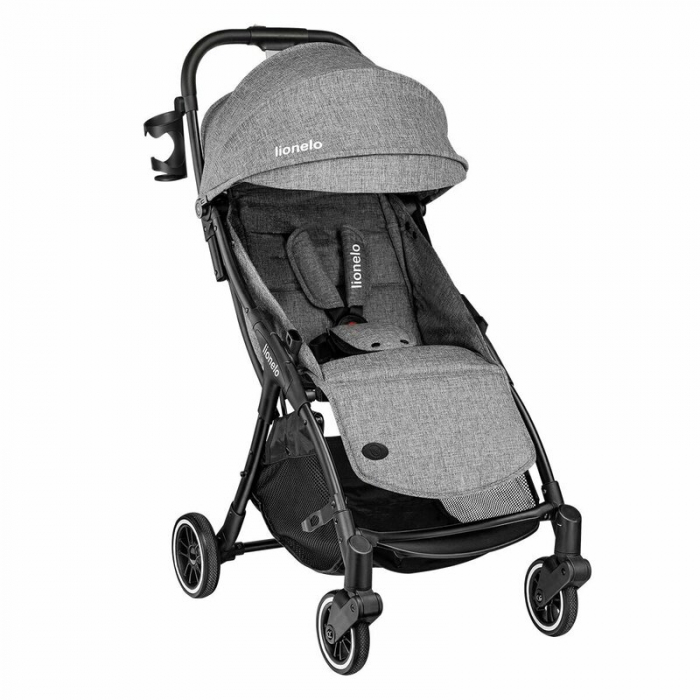 Lionelo - Carucior sport Julie One, De la nastere, Cu accesorii, Cadru din aluminiu, 0-22 kg, Conform cu standardele europene de securitate EN1888-1 si EN1888-2, Gri [9]